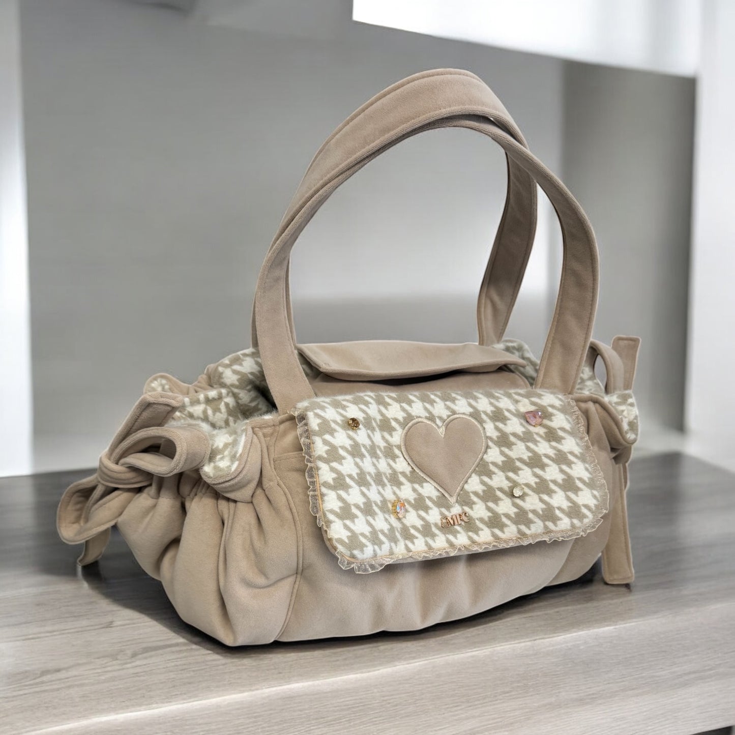 Sac de transport pour chien Stella motif pied de poule