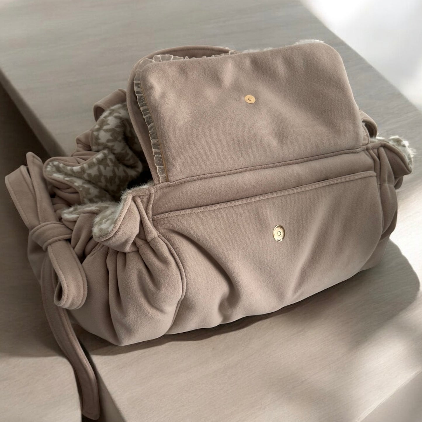 Sac de transport pour chien Stella motif pied de poule