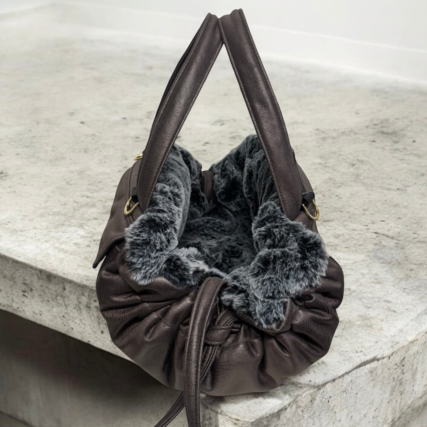 Sac de transport pour chien Stella hiver noir maronné