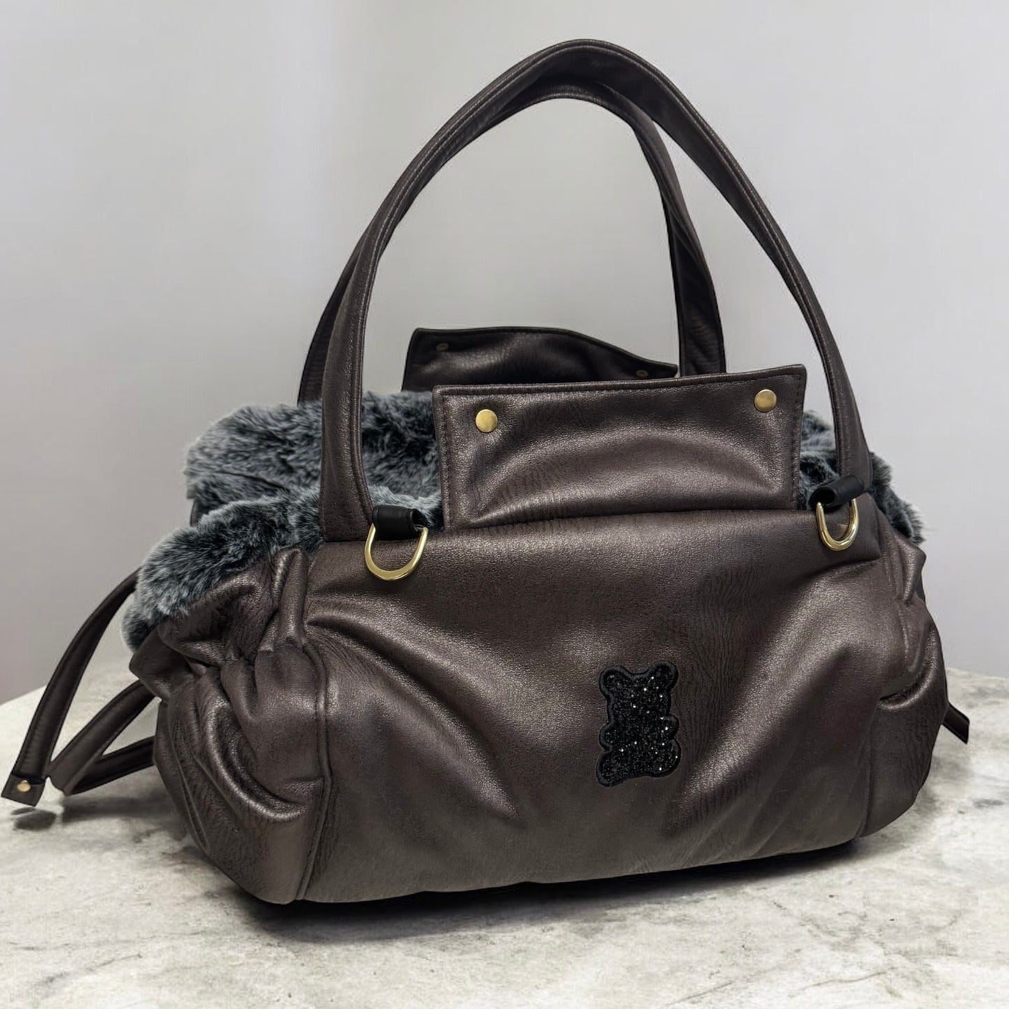 Sac de transport pour chien Stella hiver noir maronné