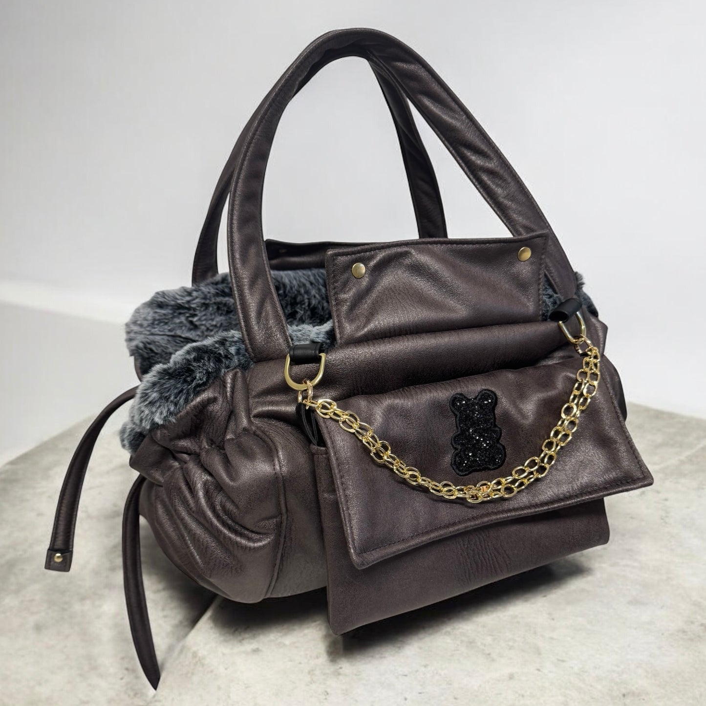 Sac de transport pour chien Stella hiver noir maronné