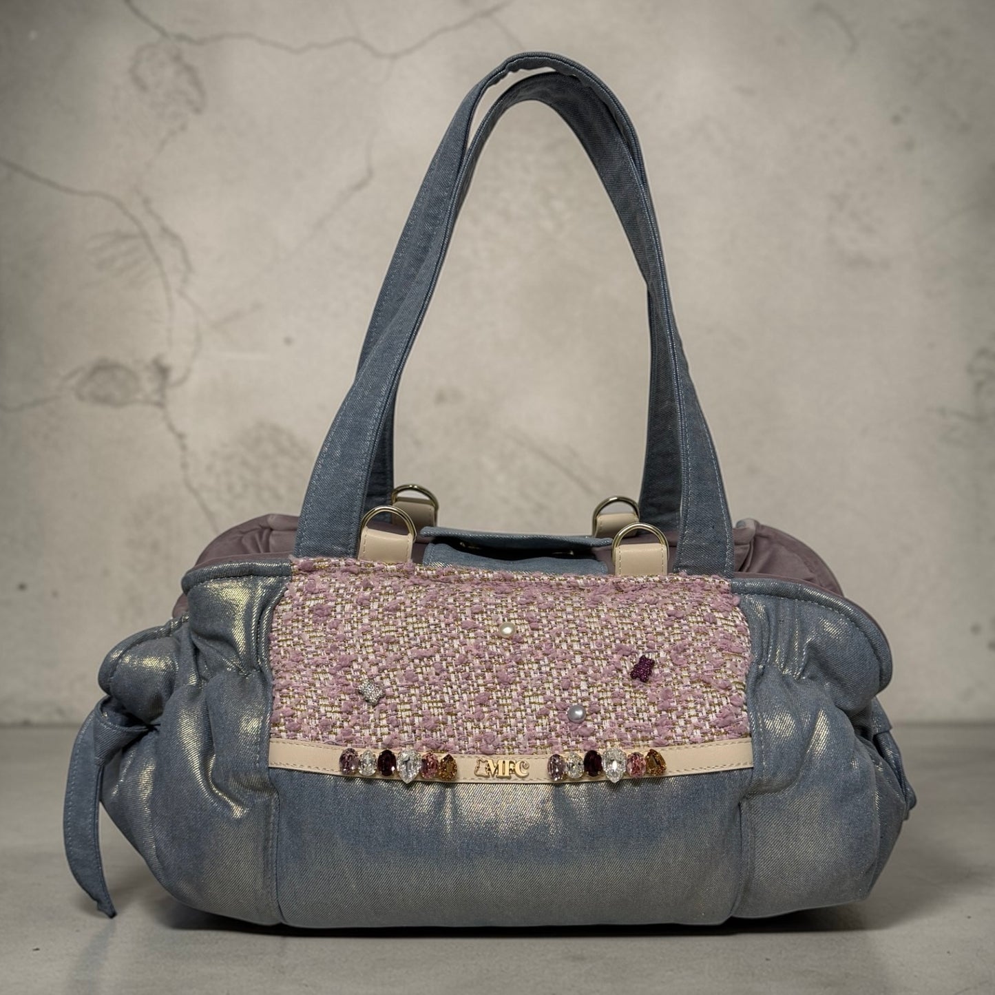 Sac de transport pour chien Stella été denim et lilas