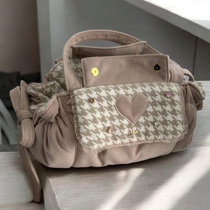 Sac de transport pour chien Stella motif pied de poule