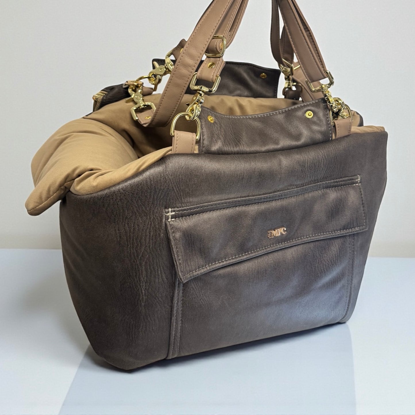 Sac de transport pour chien classique en simili cuir nappa