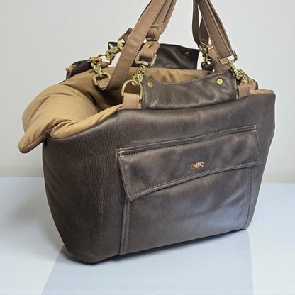 Sac de transport pour chien classique en simili cuir nappa