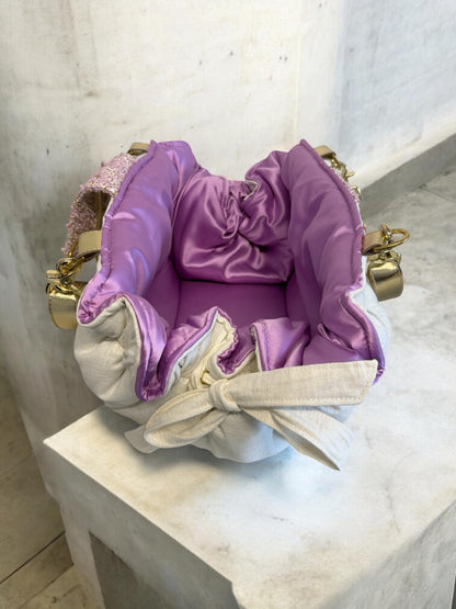 Sac de transport pour chien Stella été en lin et tweed