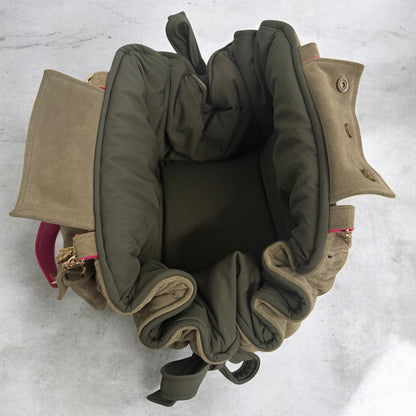 Stella dog carrier bag in grained leather