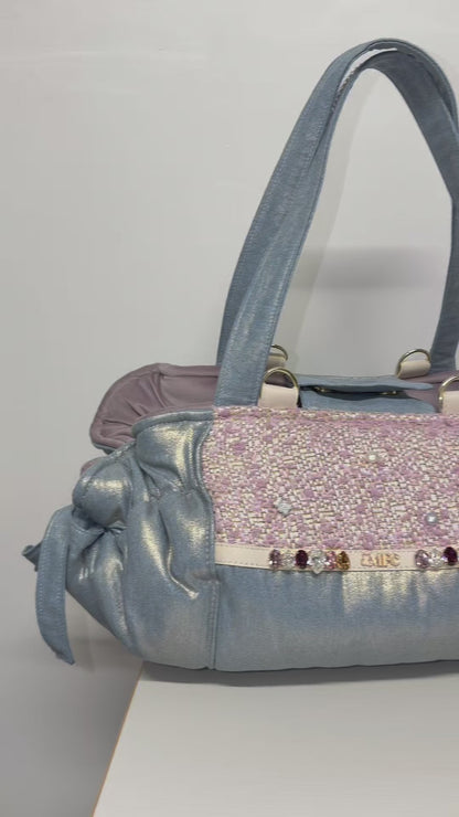 Sac de transport pour chien Stella été denim et lilas